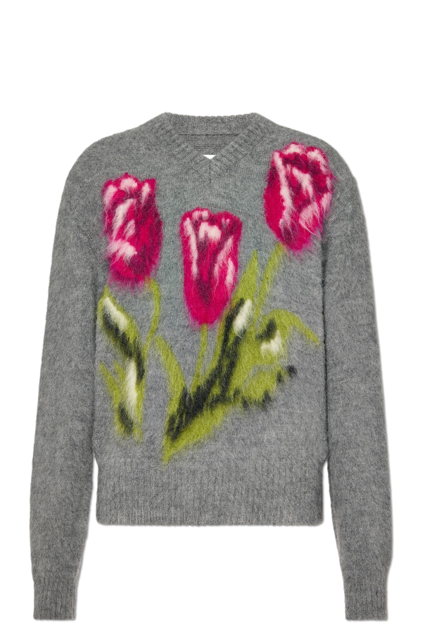 Wool sweater with floral motif od Maison Margiela