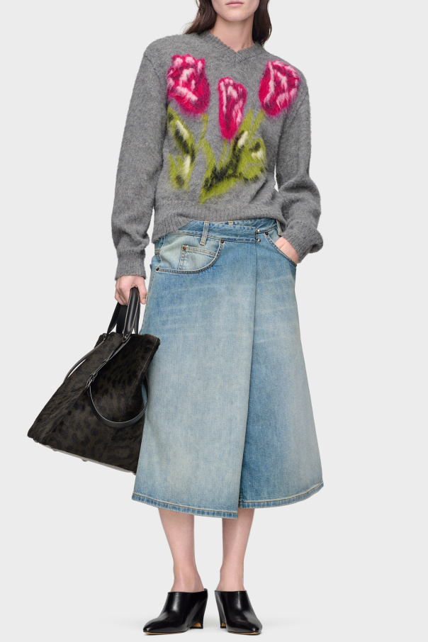 Maison Margiela Wool jumper with floral motif