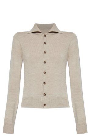 Cardigan with wool trim