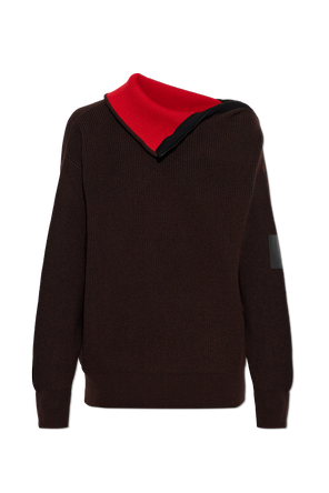 Wool Turtleneck with Embroidered Logo