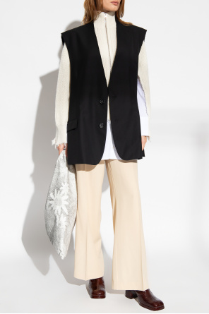 Cardigan with decorative trims od Sandro Paris rhinestone-embellished denim jacket