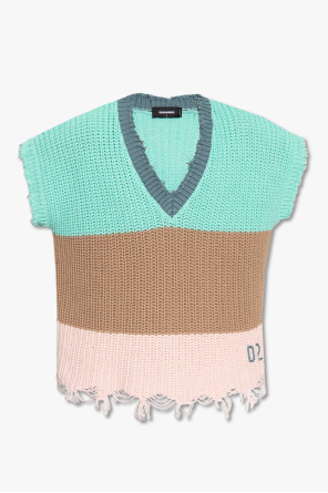 Übergroßes Baumwoll-T-Shirt mit zweifarbigem Muster od Dsquared2