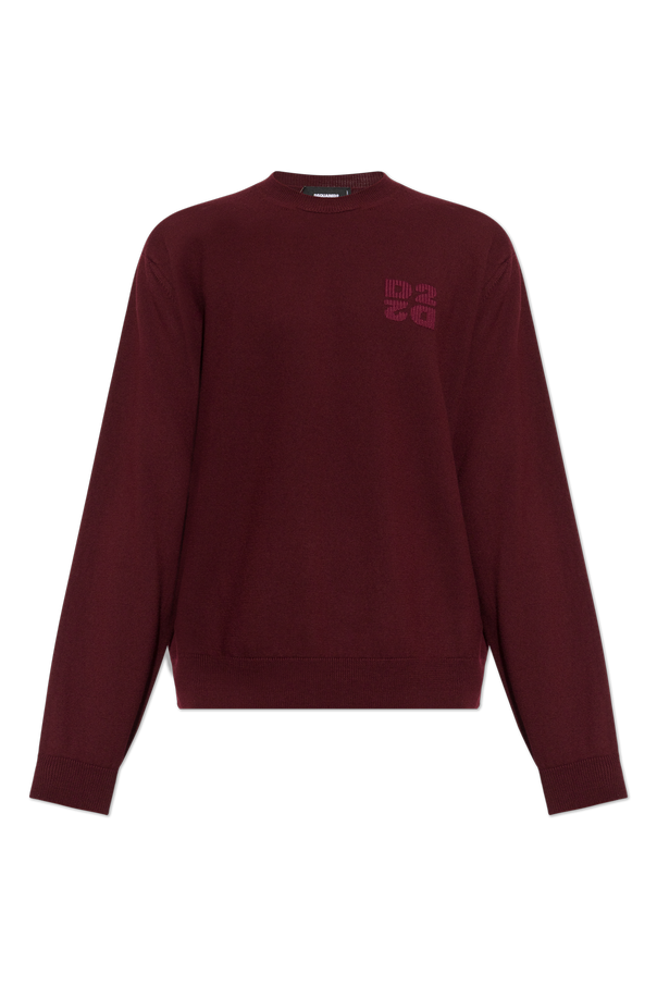 Dsquared2 Wełniany sweter z wyszytym logo