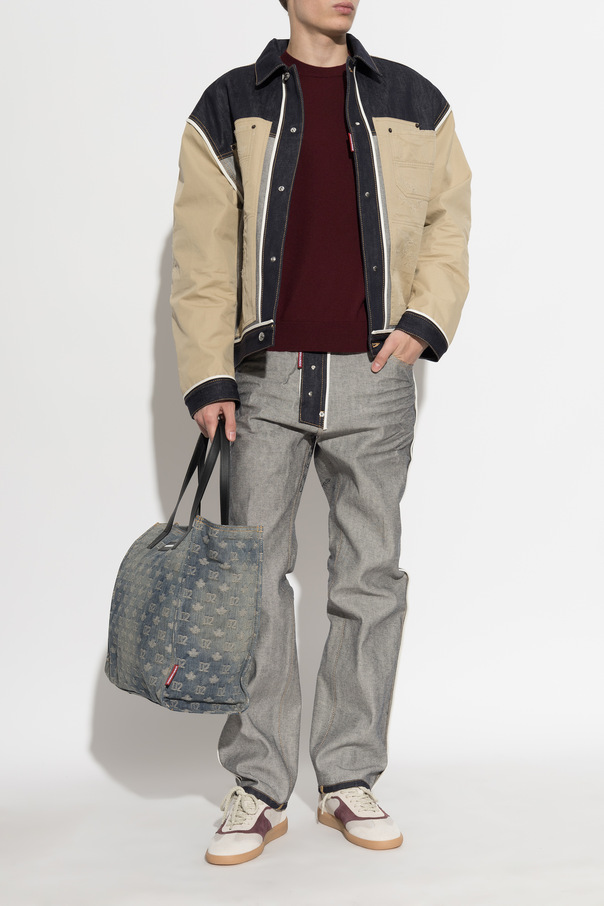 Dsquared2 Wełniany sweter z wyszytym logo