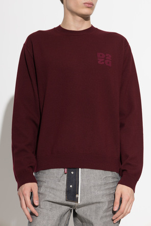 Dsquared2 Wełniany sweter z wyszytym logo
