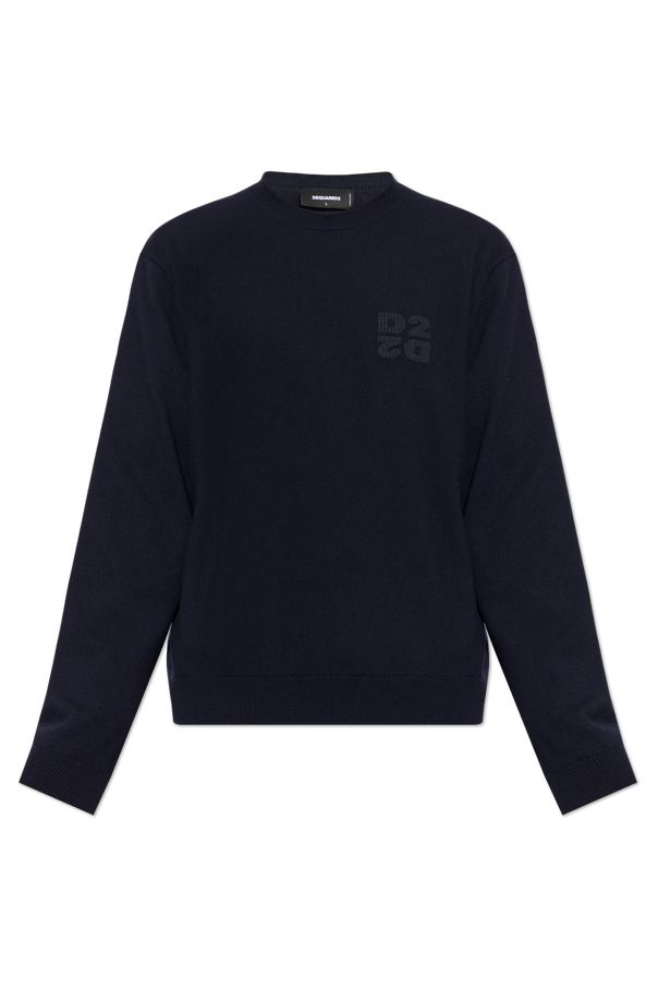 Dsquared2 Wełniany sweter z okrągłym dekoltem