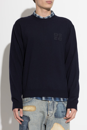 Dsquared2 Wełniany sweter z okrągłym dekoltem