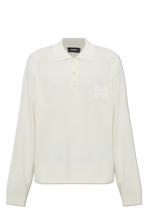 Long-sleeved wool polo