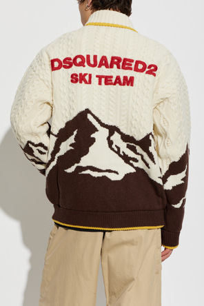 Dsquared2 Vlnený kardigán s dekoratívnym vzorom