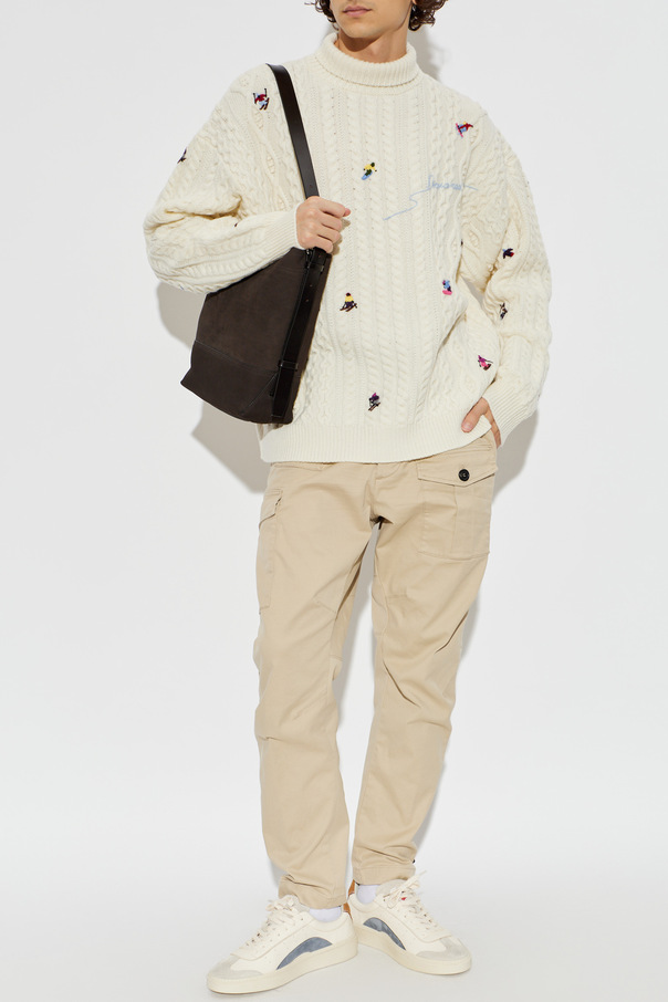 Dsquared2 Wool turtleneck with embroidered logo