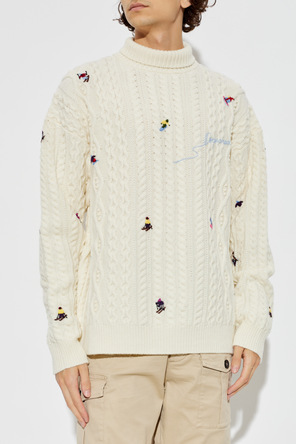 Dsquared2 Wool turtleneck with embroidered logo
