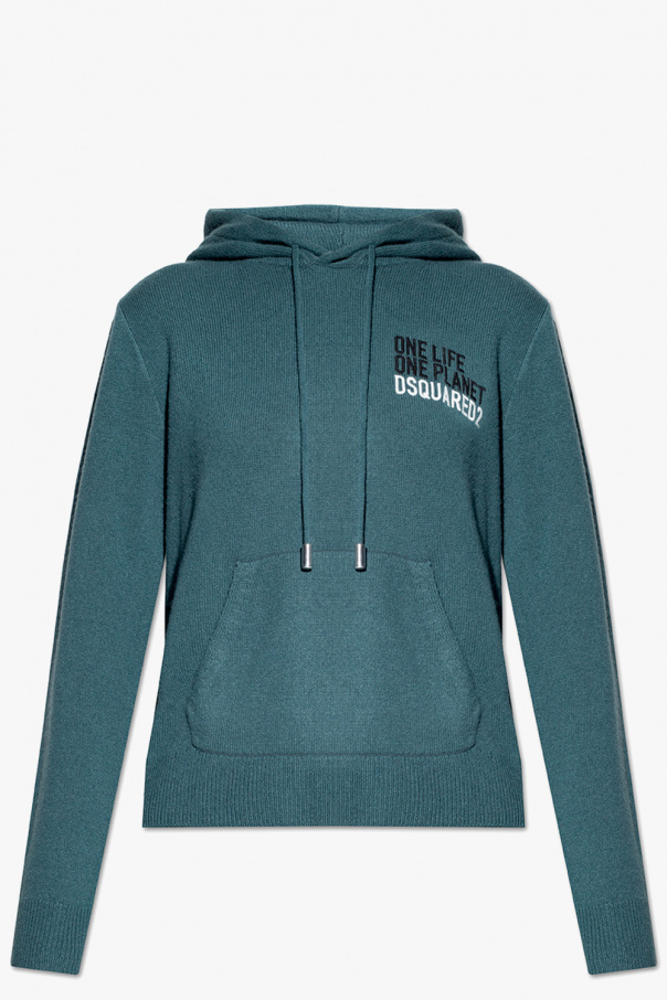 Dsquared2 Hooded cashmere Niner sweater