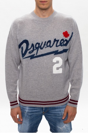 Dsquared2 Blue Cotton Knit Logo Cowboy Printed Crewneck Sweatshirt L  Dsquared2