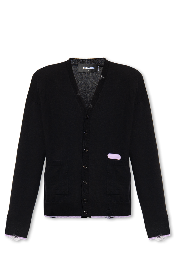 Wool cardigan with logo od Dsquared2