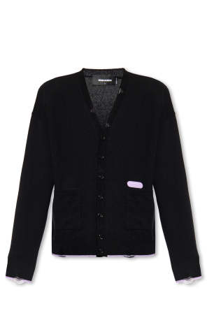 Wool cardigan with logo od Dsquared2
