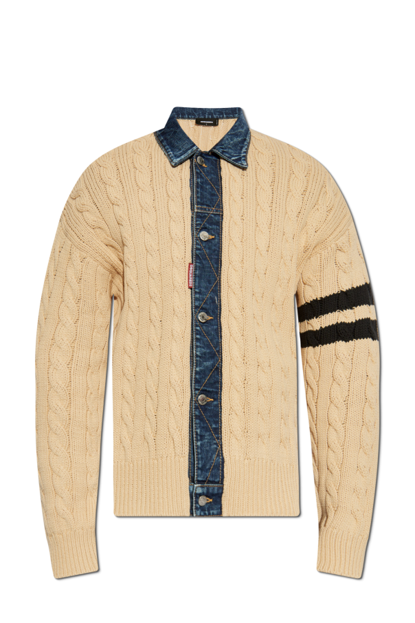 Cardigan with denim inserts, zdjęcie 1 Cardigan with denim inserts od Dsquared2