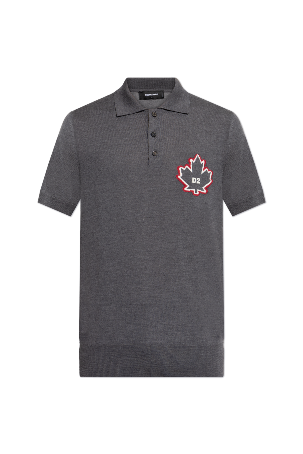 Wool polo with embroidered logo od Dsquared2