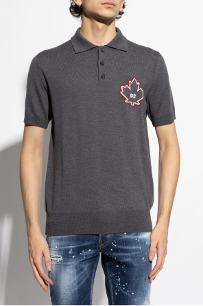 Dsquared2 Wollpolo mit gesticktem Logo