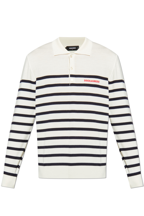 Wool polo shirt with logo od Dsquared2