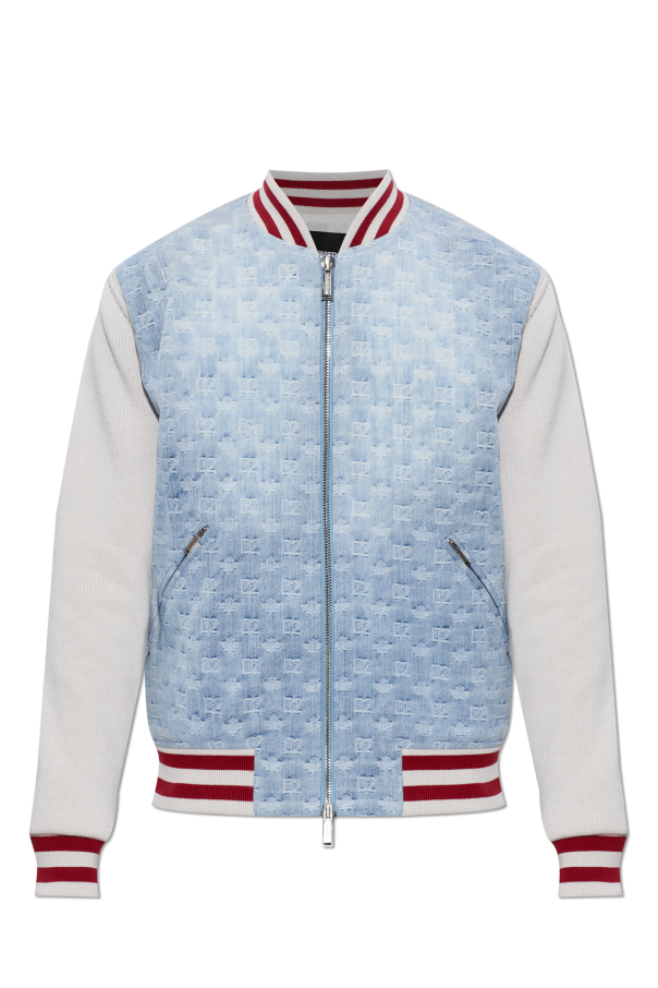 Denim jacket with monogram od Dsquared2