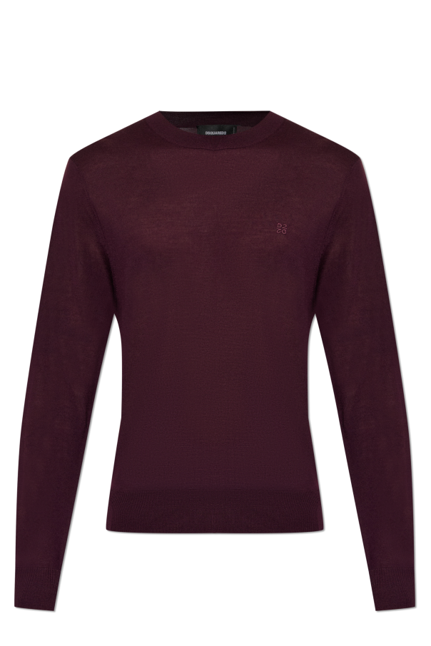 Dsquared2 Wełniany sweter z wyszytym logo