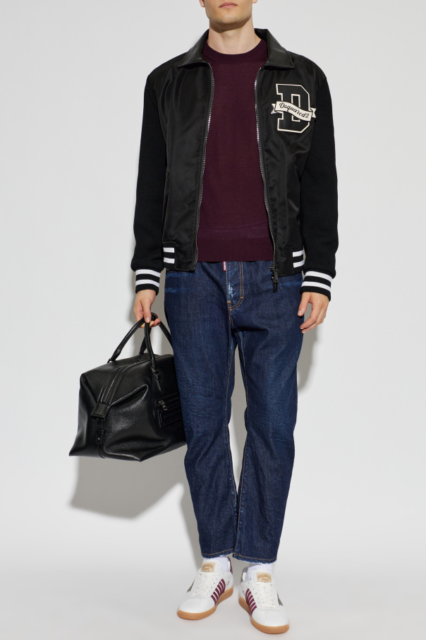 Dsquared2 Wełniany sweter z wyszytym logo