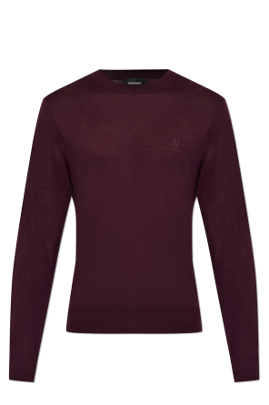 Wool sweater with embroidered logo