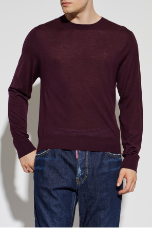 Dsquared2 Wełniany sweter z wyszytym logo