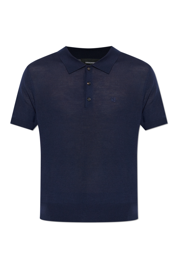 Wool polo with embroidered logo od Dsquared2