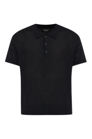 Poloshirt aus Wolle mit aufgesticktem Logo