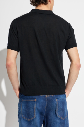 Dsquared2 Polo de lana con logo bordado