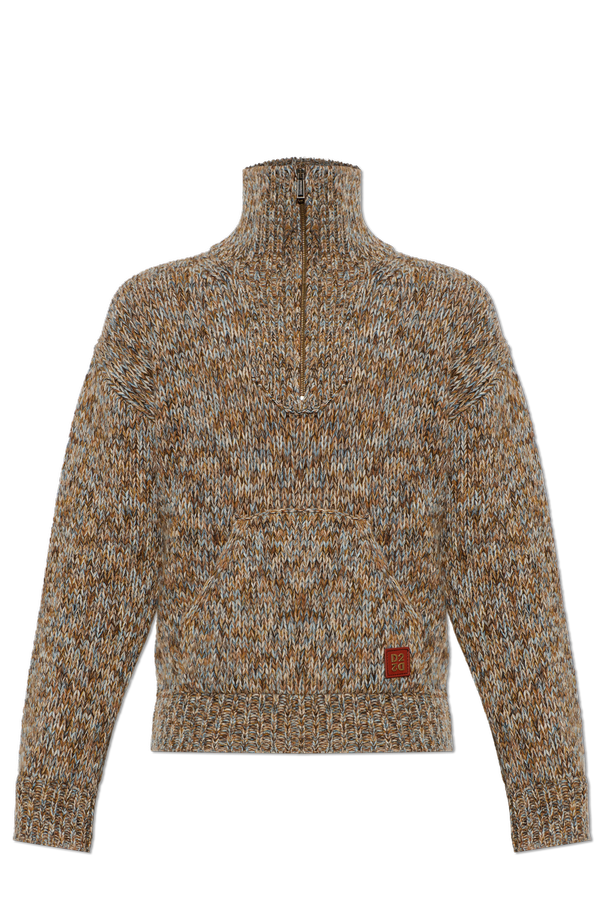 Wool sweater with logo patch od Dsquared2
