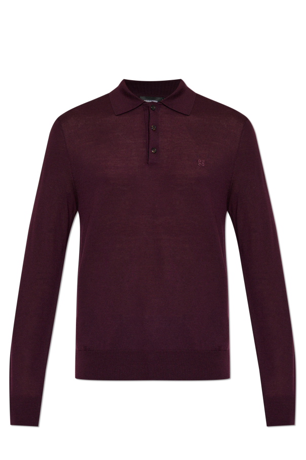 Dsquared2 Polohemd aus Wolle mit gesticktem Logo