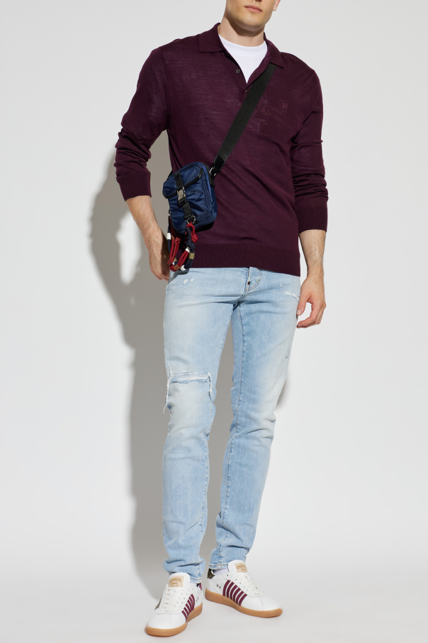 Dsquared2 Polohemd aus Wolle mit gesticktem Logo