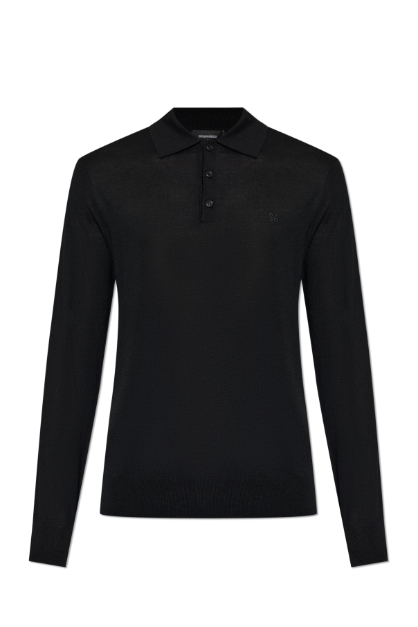 Dsquared2 Wollpolo mit aufgesticktem Logo