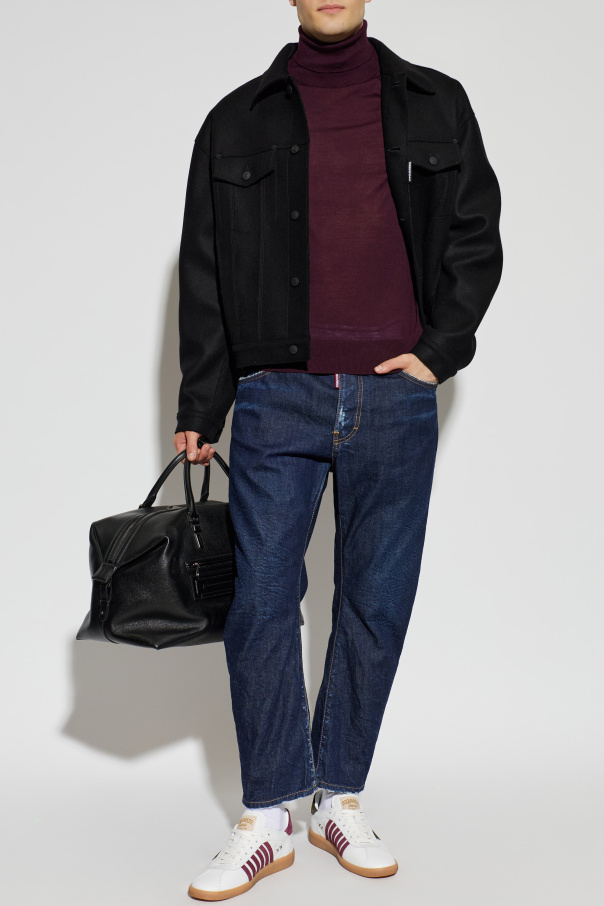 Dsquared2 Wollener Turtleneck mit aufgesticktem Logo