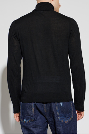 Dsquared2 Woll-Turtleneck mit aufgesticktem Logo
