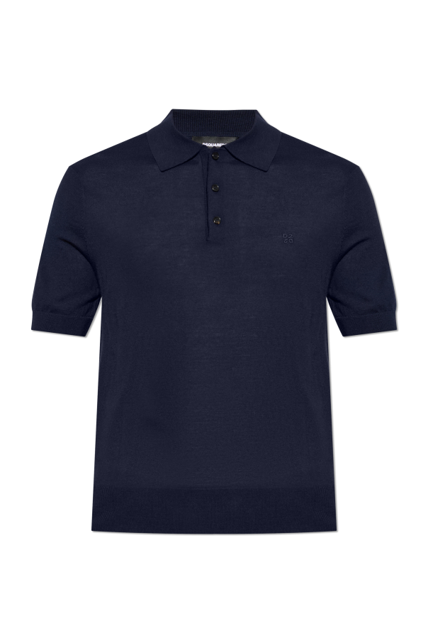 Dsquared2 Wool polo shirt with embroidered logo