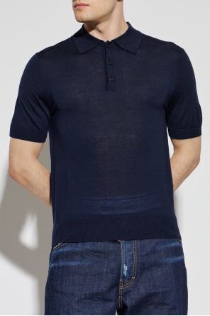 Dsquared2 Wool polo shirt with embroidered logo