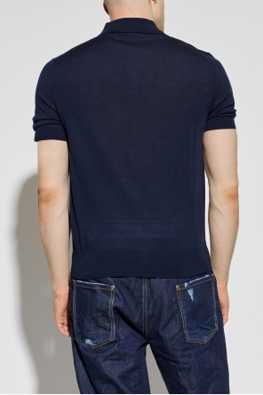 Dsquared2 Wool polo shirt with embroidered logo