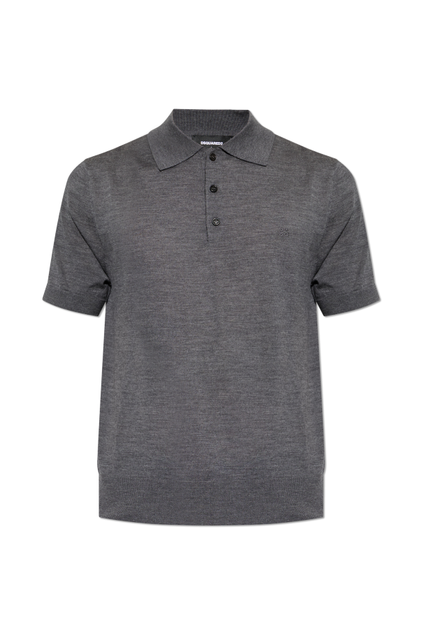 Wool polo shirt with embroidered logo od Dsquared2