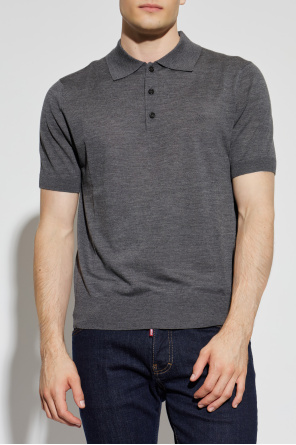 Dsquared2 Wool polo shirt with embroidered logo