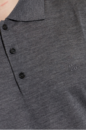 Dsquared2 Wool polo shirt with embroidered logo