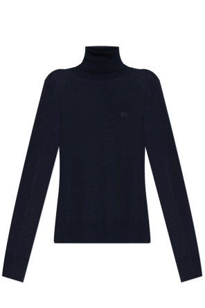 Wool turtleneck with logo