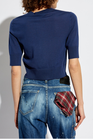 Dsquared2 Wolltop mit gesticktem Logo