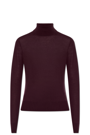 Wool turtleneck with embroidered logo