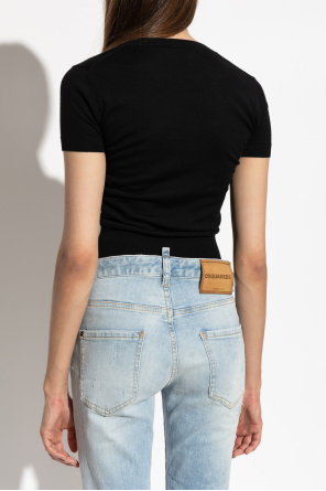 Dsquared2 Wool top with embroidered logo