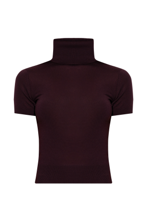 Wool turtleneck with short sleeves