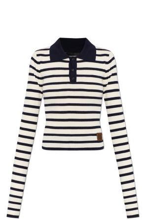 Polo de lana con estampado de rayas