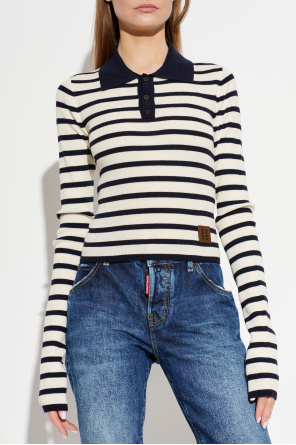 Dsquared2 Polo de lana con estampado de rayas